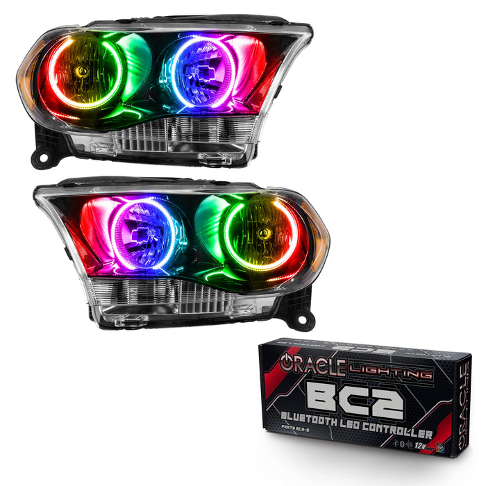 2011-2013 Dodge Durango Pre-Assembled Halo Headlights Non-HID - Black Housing
