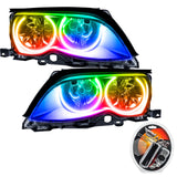 2002-2005 BMW 3 Series Pre-Assembled Halo Headlights - Black Housing with RF Controller.