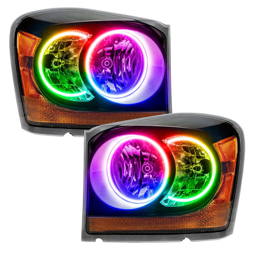 2004-2006 Dodge Durango Pre-Assembled Halo Headlights - Black Housing