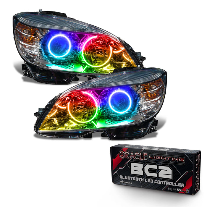 2008-2011 Mercedes Benz C-Class Pre-Assembled Headlights-Chrome-HALOGEN