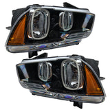 2011-2014 Dodge Charger Pre-Assembled Halo Headlights - Non HID - Black Housing