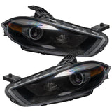 2013-2014 Dodge Dart Pre-Assembled Headlights - Black Housing (HID Style)