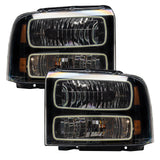 2005 Ford Excursion Pre-Assembled Halo Headlights - Black Housing