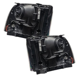 Rear view of 2005 Ford Excursion Pre-Assembled Halo Headlights - Black Housing