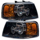 2003-2006 Ford Expedition Pre-Assembled Halo Headlights - Black Housing