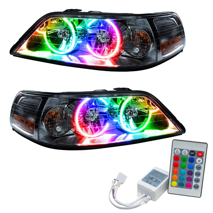 2005-2011 Lincoln Town Car Pre-Assembled Halo Headlights - Non HID with Simple Controller.