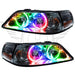 Lincoln Town Car headlights with ColorSHIFT LED halo rings.