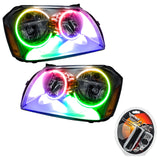 2005-2007 Dodge Magnum Pre-Assembled Halo Headlights - Chrome Housing with RF Controller.