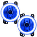 Jeep Wrangler JK fog lights with blue LED halo rings.