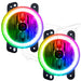 Jeep Wrangler JK fog lights with ColorSHIFT LED halo rings.