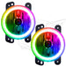 Jeep Wrangler JK fog lights with ColorSHIFT LED halo rings.