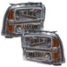 2005-2007 Ford F-250/F-350 Super Duty Pre-Assembled Halo Headlights - Chrome Housing