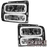 2005-2007 Ford F-250/F-350 Super Duty Pre-Assembled Halo Headlights - Chrome Housing