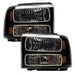 2005-2007 Ford F-250/F-350 Super Duty Pre-Assembled Halo Headlights - Black Housing