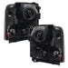 Rear view of 2005-2007 Ford F-250/F-350 Super Duty Pre-Assembled Halo Headlights - Black Housing