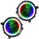 2007-2016 Jeep Patriot Pre-Assembled Halo Headlights with ColorSHIFT LED halo rings.