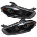 2013-2016 Dodge Dart Pre-Assembled Halo Headlights - Black Housing (Halogen Style)