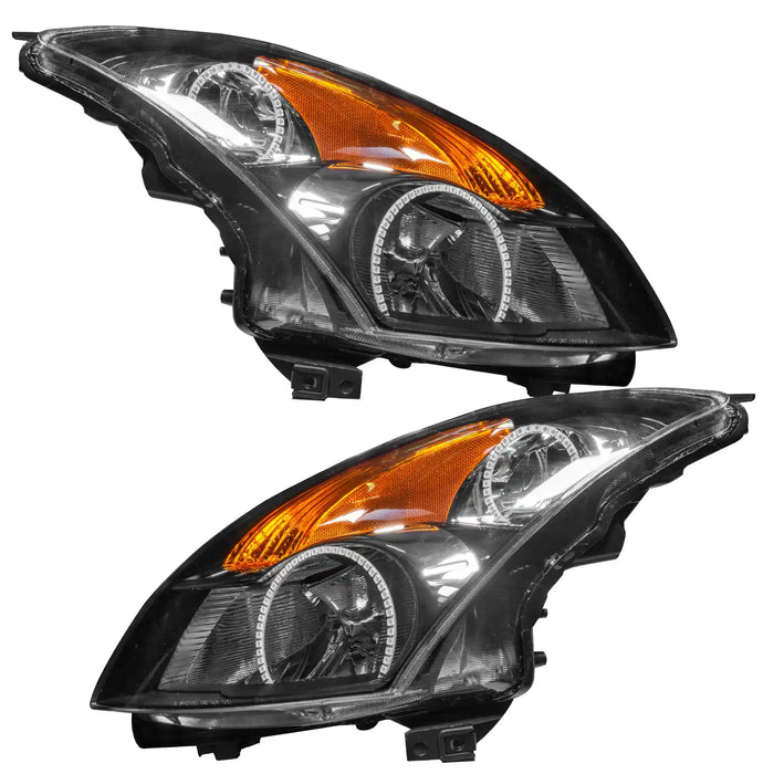 2007-2009 Nissan Altima Sedan Pre-Assembled Halo Headlights - Black Housing (Halogen)