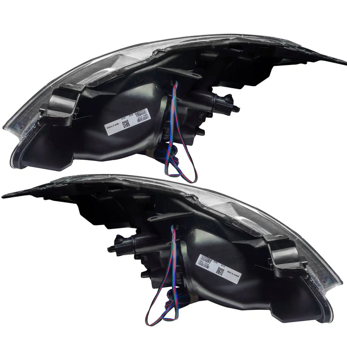 Side view of 2007-2009 Nissan Altima Sedan Pre-Assembled Halo Headlights - Black Housing (Halogen)