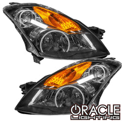 2007-2009 Nissan Altima Sedan Pre-Assembled Halo Headlights - Black Housing (Halogen)