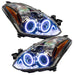 2010-2012 Nissan Altima Coupe Pre-Assembled Halo Headlights with white LED halo rings.