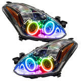 Nissan Altima headlights with ColorSHIFT LED halo rings.