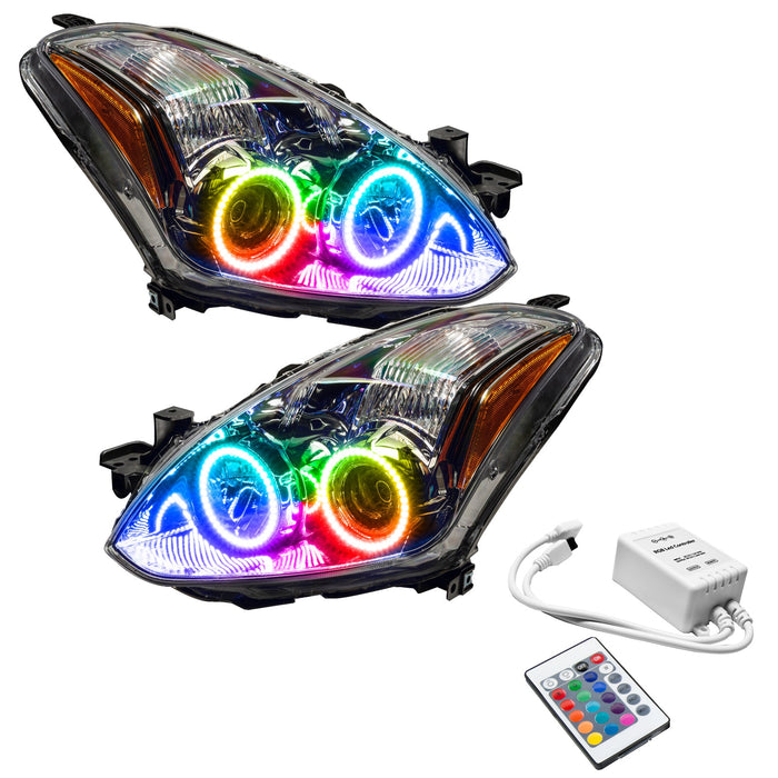 2010-2012 Nissan Altima Coupe Pre-Assembled Halo Headlights with Simple Controller.