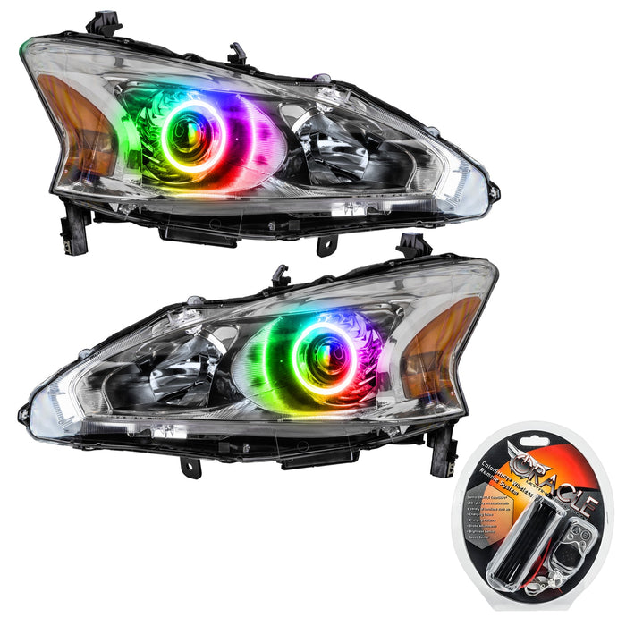 2013-2015 Nissan Altima Sedan Pre-Assembled Halo Headlights - (Halogen) with RF Controller.