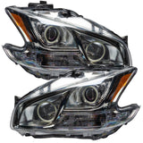 2009-2014 Nissan Maxima Pre-Assembled Halo Headlights-Non HID-CHROME Housing