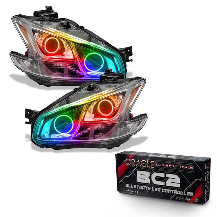 2009-2014 Nissan Maxima Pre-Assembled Halo Headlights-Non HID-CHROME Housing