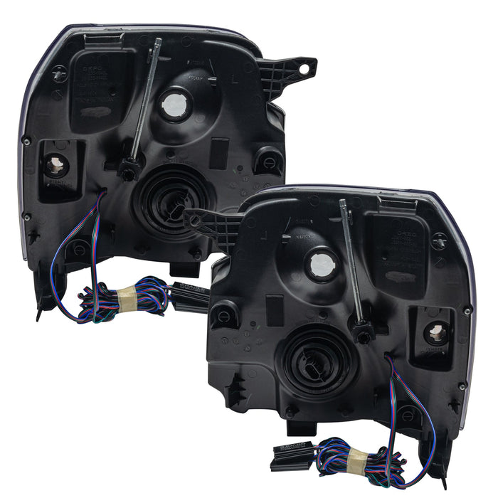 Rear view of 2007-2014 GMC Yukon Pre-Assembled Halo Headlights