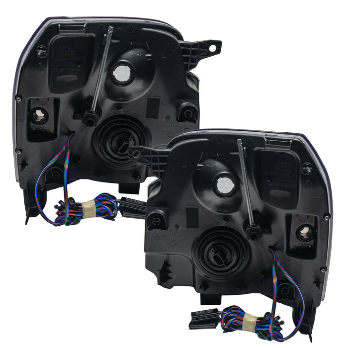 Rear view of 2007-2014 GMC Yukon Pre-Assembled Halo Headlights