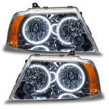 2003-2006 Lincoln Navigator Pre-Assembled Headlights with white LED halo rings.