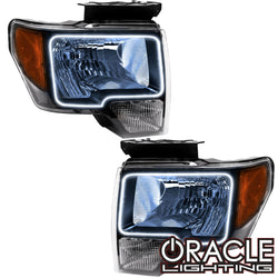 2009-2014 Ford F-150 Pre-Assembled Halo Headlights - Non HID - Chrome Housing