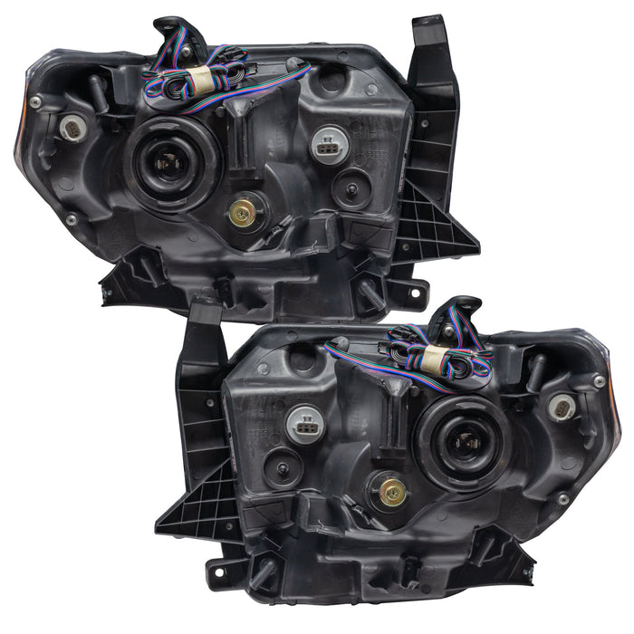 Rear view of toyota pre-assembled headlights