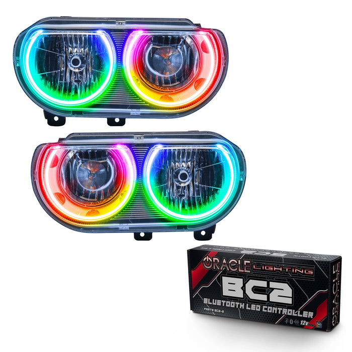 2008-2014 Dodge Challenger Pre-Assembled Halo Headlights - Non HID - Chrome