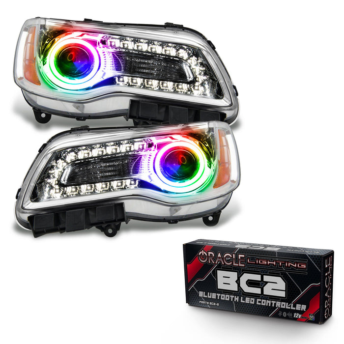 2011-2014 Chrysler 300C NON HID Pre-Assembled Halo Headlights - Chrome Housing