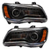 2011-2014 Chrysler 300C NON HID Pre-Assembled Headlights - Black Housing - ColorSHIFT DRL