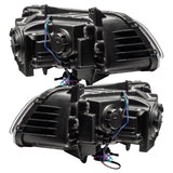 Rear view of 2011-2014 Chrysler 300C NON HID Pre-Assembled Headlights - Black Housing - ColorSHIFT DRL