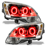 2007-2012 GMC Acadia LED Headlight Halo Kit with red LED halo rings.