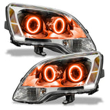 2007-2012 GMC Acadia LED Headlight Halo Kit with amber LED halo rings.