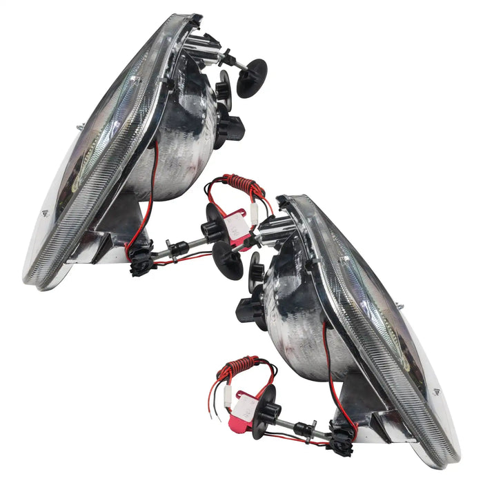 Side view of 1997-2003 Ford F-150/F-250 Super Duty Pre-Assembled Halo Headlights - Chrome Housing