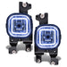Ford Super Duty fog lights with white halos.