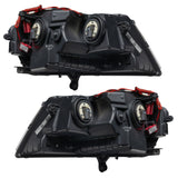 Rear view of 2008-2013 Dodge Avenger RT Pre-Assembled Halo Headlights - Black Housing