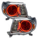 2005-2011 Toyota Tacoma Pre-Assembled Halo Headlights with red LED halo rings.