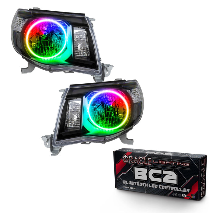 2005-2011 Toyota Tacoma Pre-Assembled Halo Headlights-Black