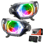 2012-2015 Toyota Tacoma Pre-Assembled Halo Headlights - Chrome with 2.0 Controller.