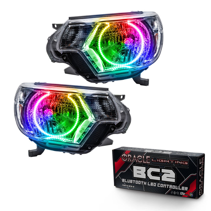 2012-2015 Toyota Tacoma Pre-Assembled Halo Headlights - Chrome
