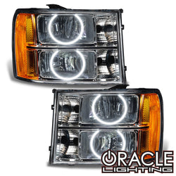 2007-2013 GMC Sierra Pre-Assembled Halo Headlights - Round Ring Design