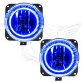 2002 Lincoln LS Pre-Assembled Fog Lights with blue LED halo rings.